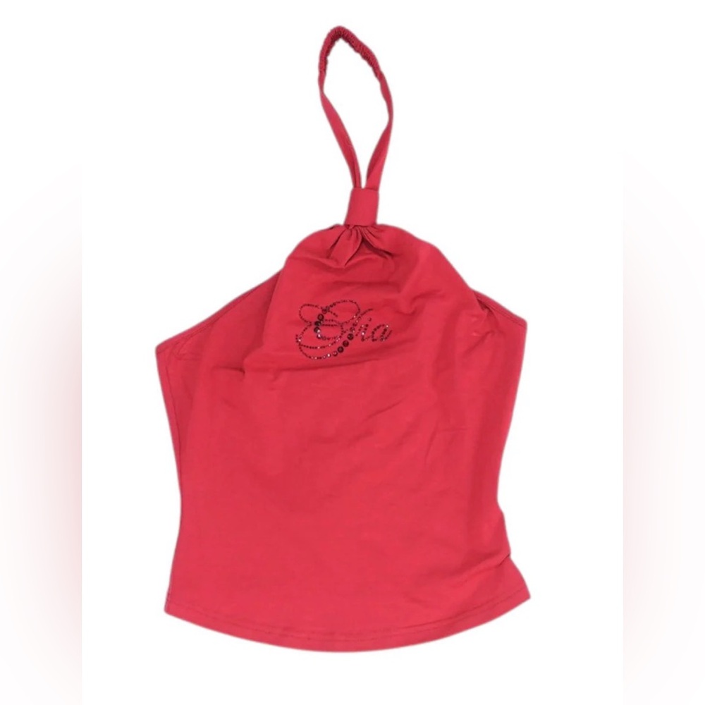 IAMGIA Red rhinestone Halter Top